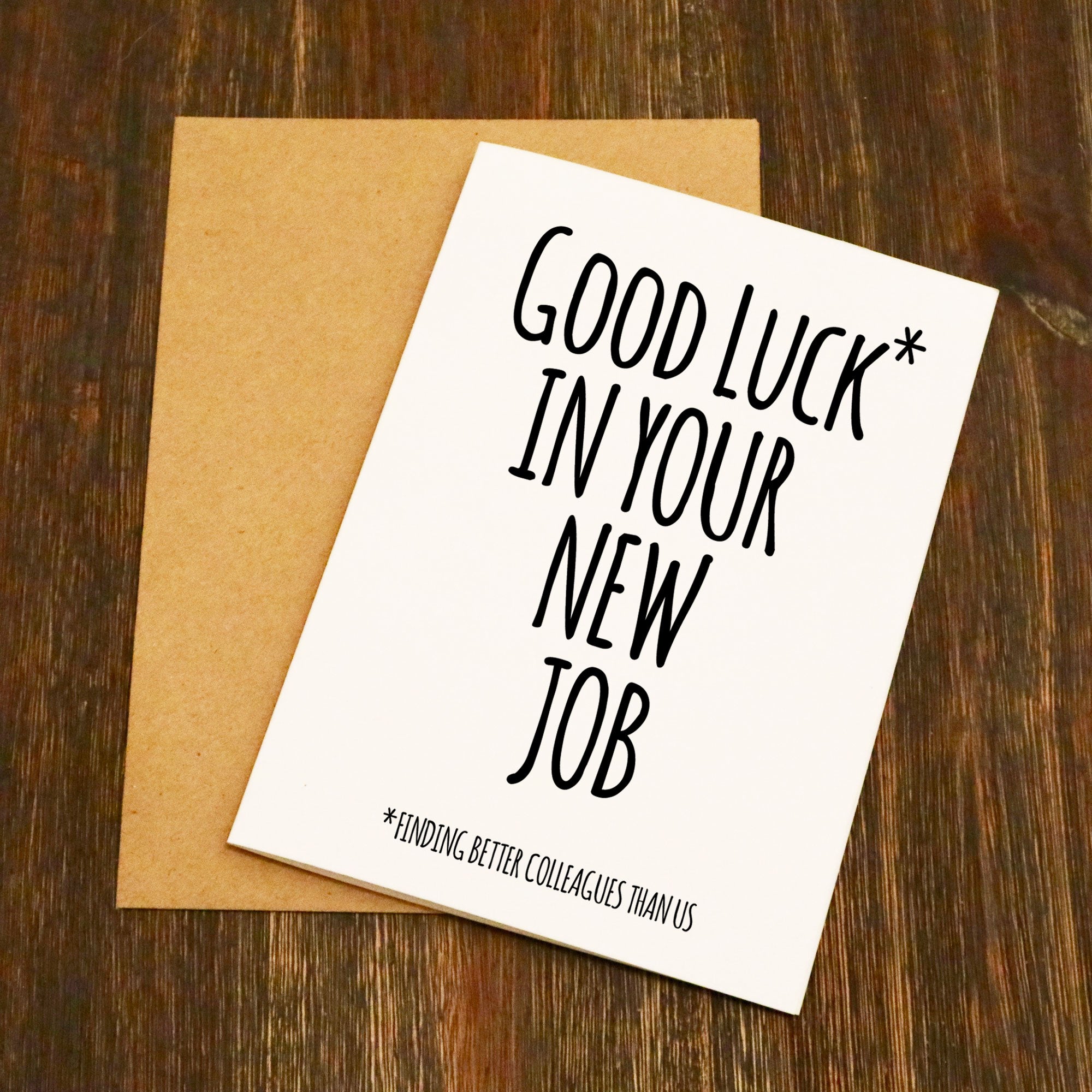 Good Luck In Your New Job Funny Leaving Card - EllieBeanPrints