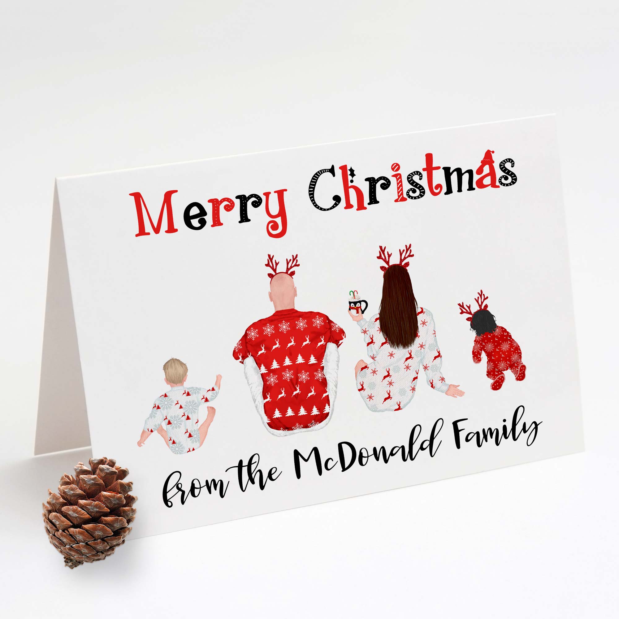 Personalised Festive Family Christmas Cards EllieBeanPrints