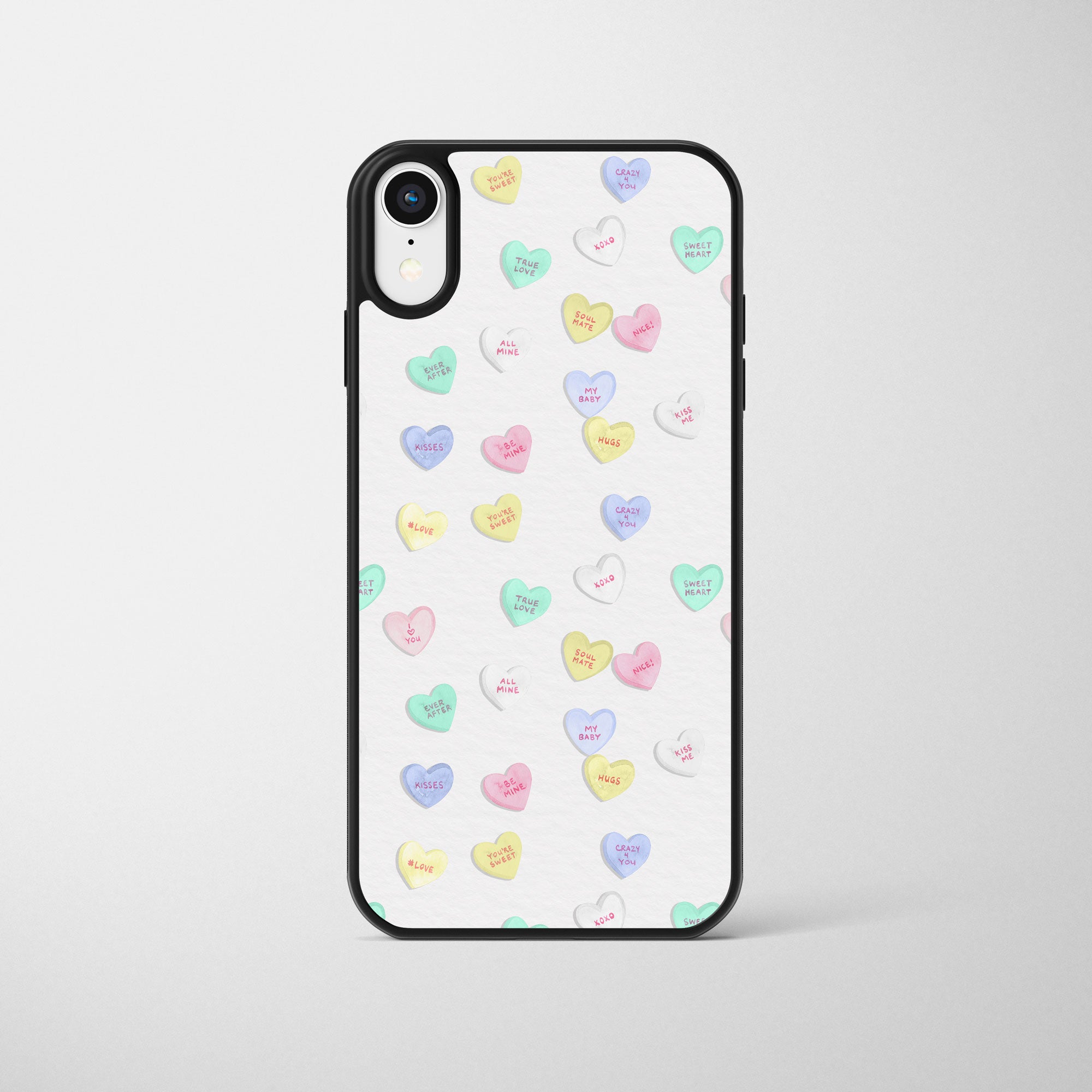 White Love Heart Sweets Phone Case Elliebeanprints