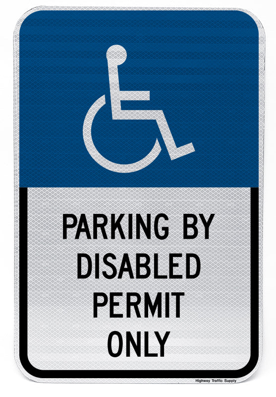 Parking By Disabled Permit Only, ADA Signs