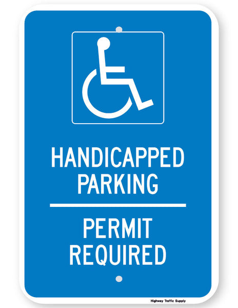Handicapped Parking Permit Required | ADA Signs | Highway Traffic Supply