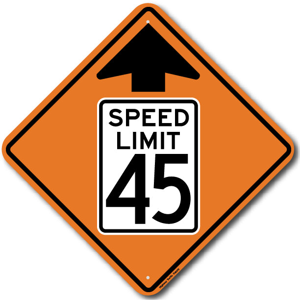 W3-5 Speed Limit 45 Ahead | Construction Signs | Highway Traffic Supply