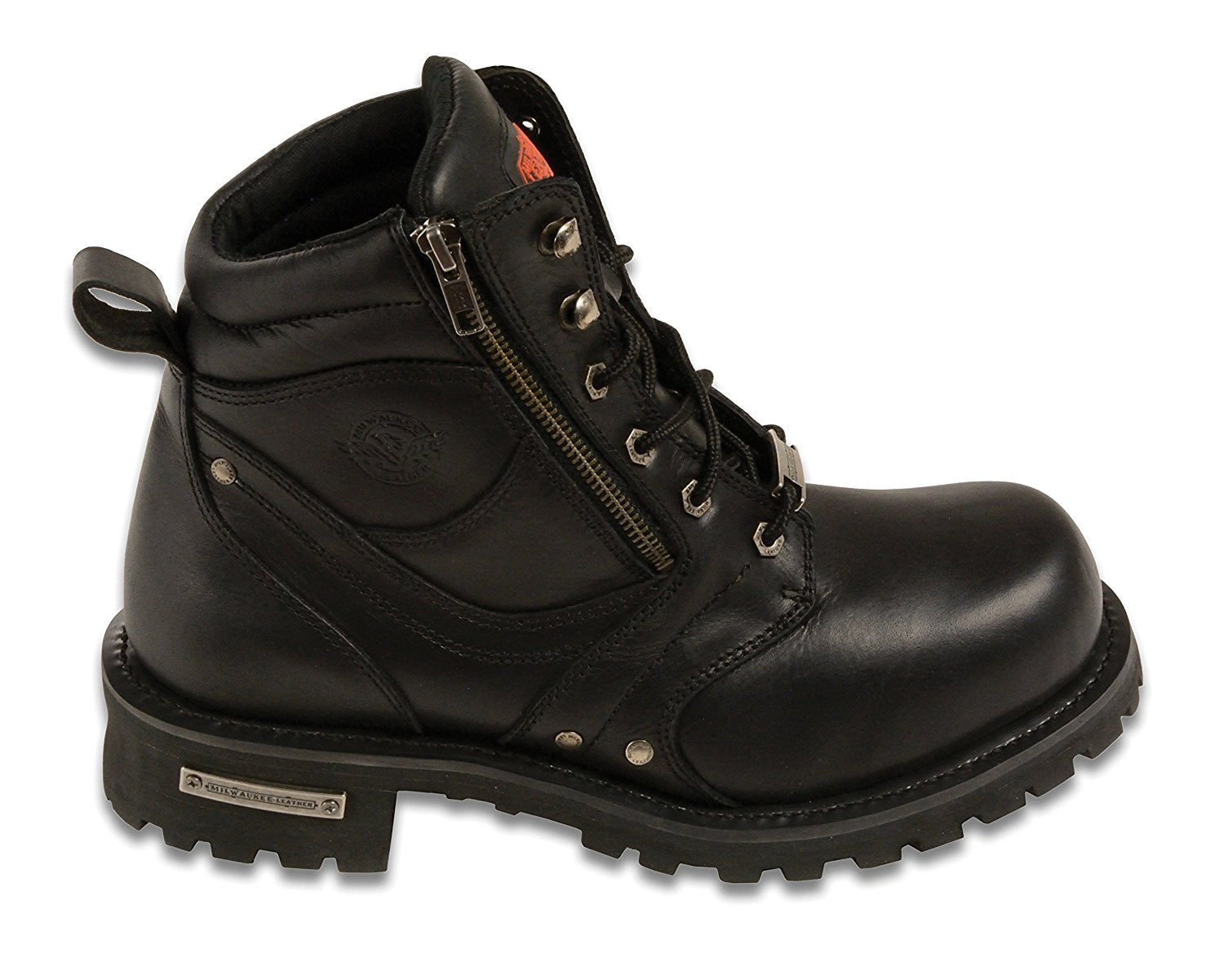 Milwaukee Men's Wide Boots with Zip and Laces | Maine-Line Leather