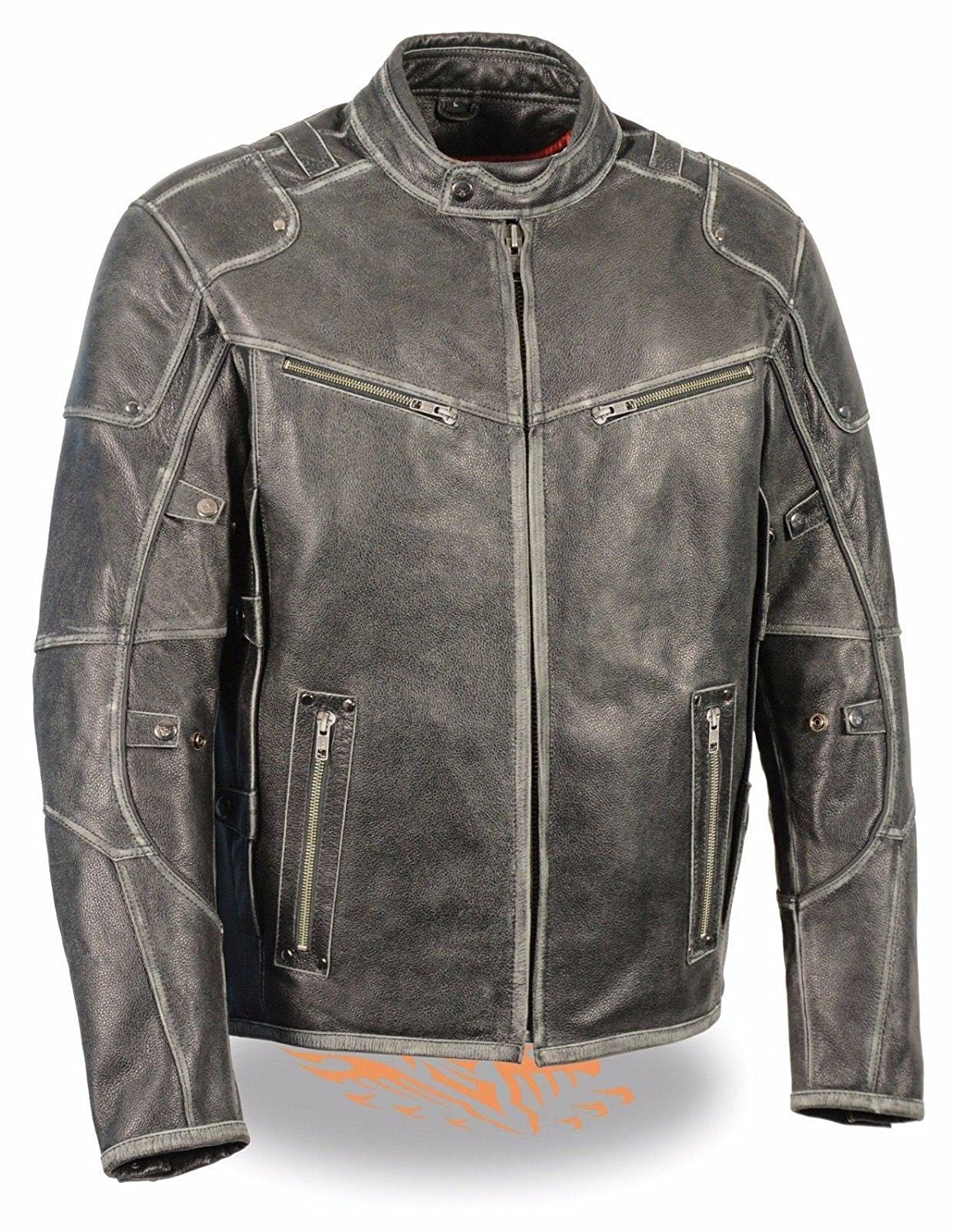 Men's Vintage Distressed Grey Triple Vented Jacket W/ Side Stretch ...