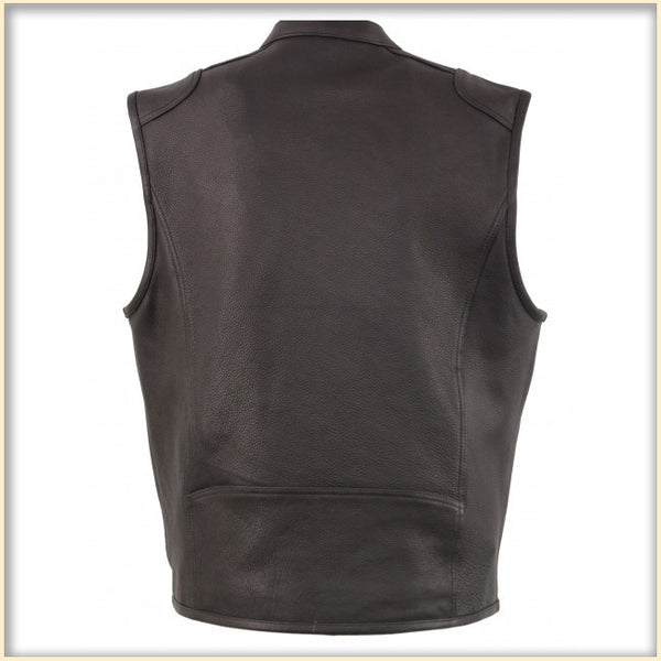 Men’s Zipper Front Leather Vest w/ Cool Tec Leather | Maine-Line Leather