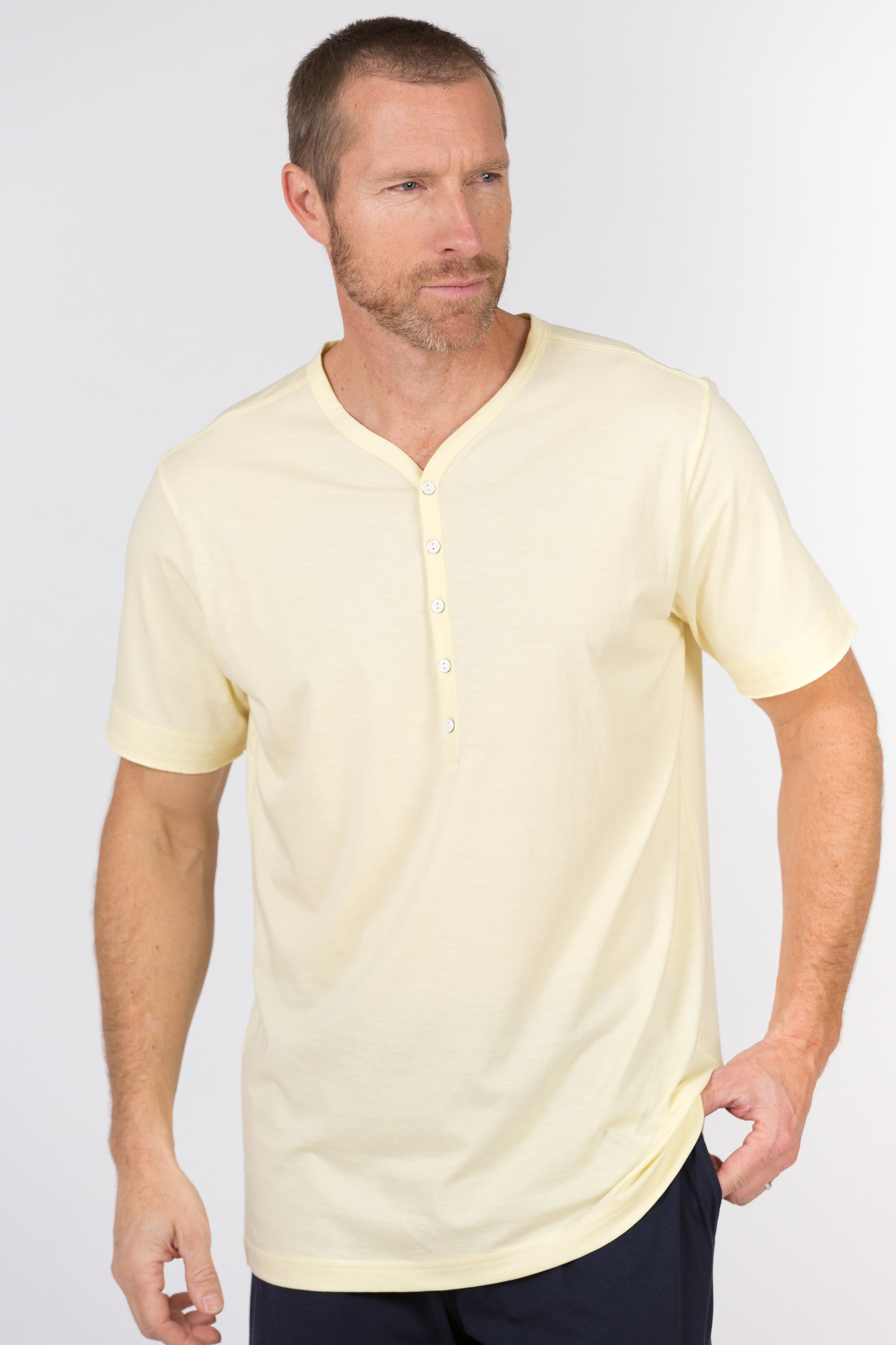 100% Peruvian Pima Cotton Luxe Henley - <i> 7 colors available </i>