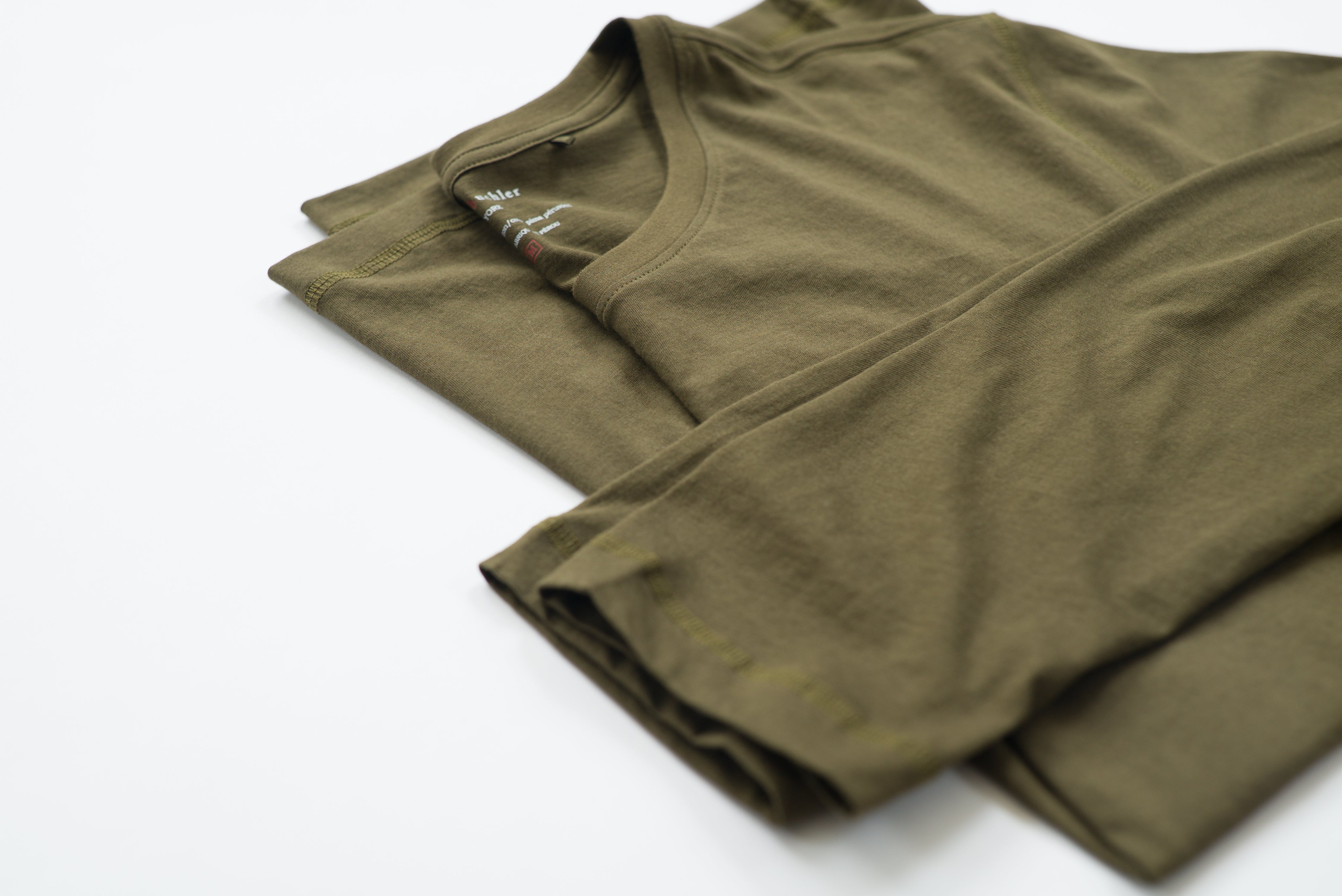 100% Peruvian Pima Cotton Olive Long Sleeve