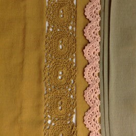 Crocheted lace and voile