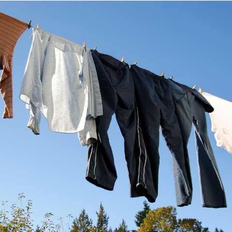 Clothes drying on a clothesline