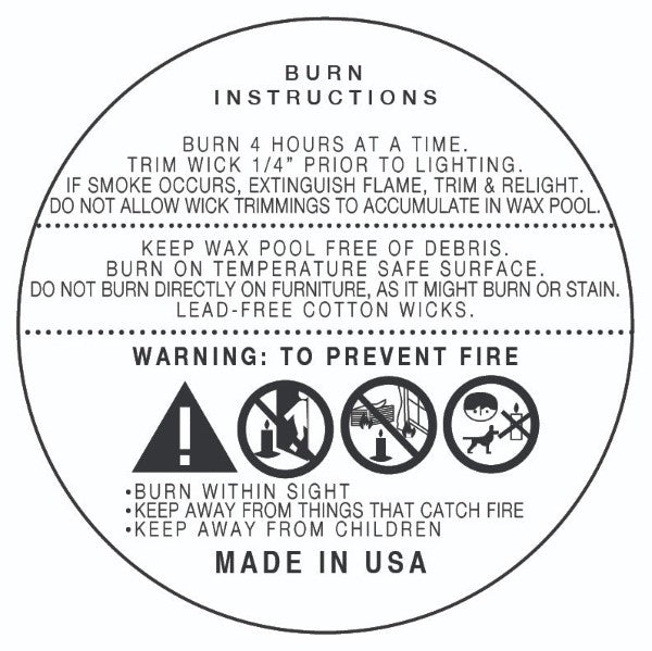 Candle Warning Labels-Safety Labels & Stickers – Light 4 Life