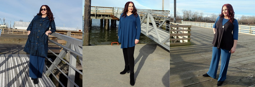 A trio of outfits by designer Diane Kennedy made with her capsule wardrobe