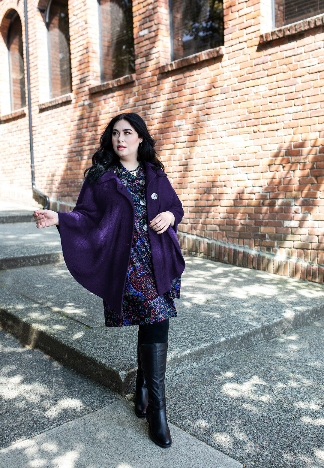 Veronica Bell models Diane Kennedy's new A Cappella Cape