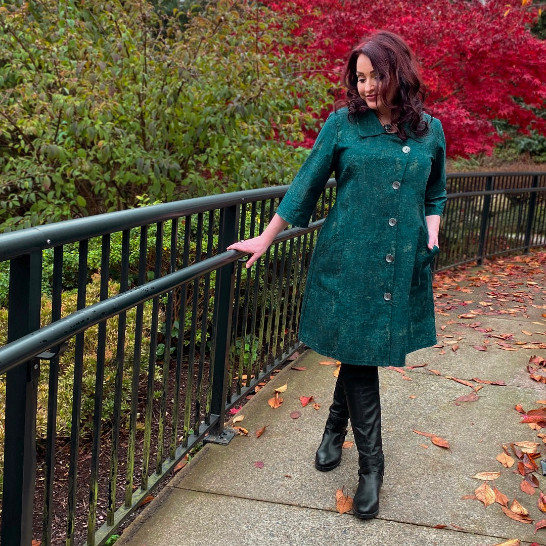  Diane Kennedy's Rhapsody Coat styled casually over tall boots