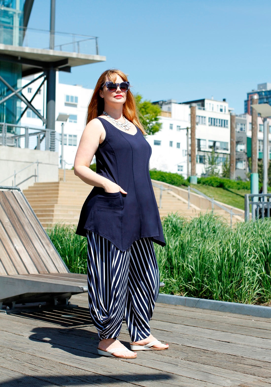  Jennifer Pistor wears a Diane Kennedy outfit of the Add Pockets Tunic and Smarty Pants