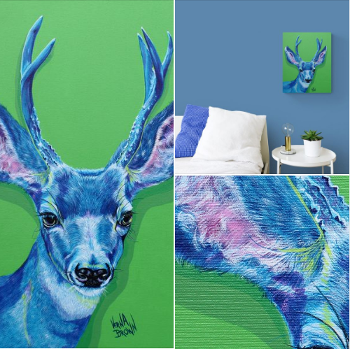 portrait of a stag by Verna Brown Art