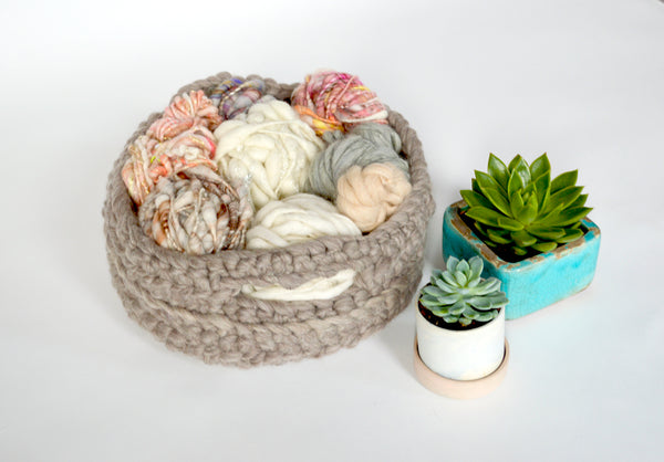 Chunky Crocheted Baskets Knit Collage