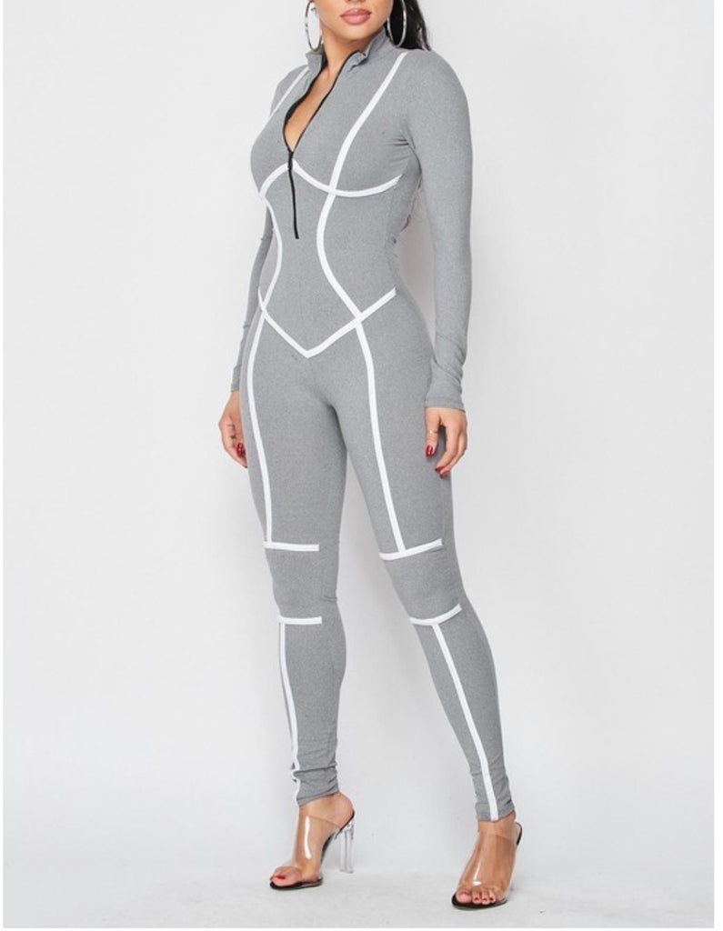 India Unitard Ribbed Jumpsuit - Grey – GlamDoll Fashion