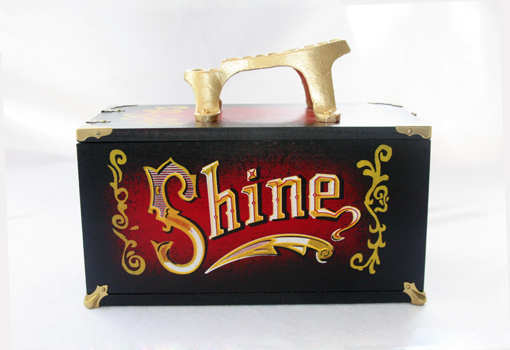 AMERICAN MADE VINTAGE STYLED 5 CENT SHOESHINE BOX  GOLD-N-RULE: Quality  Housewares. We make your house a home.