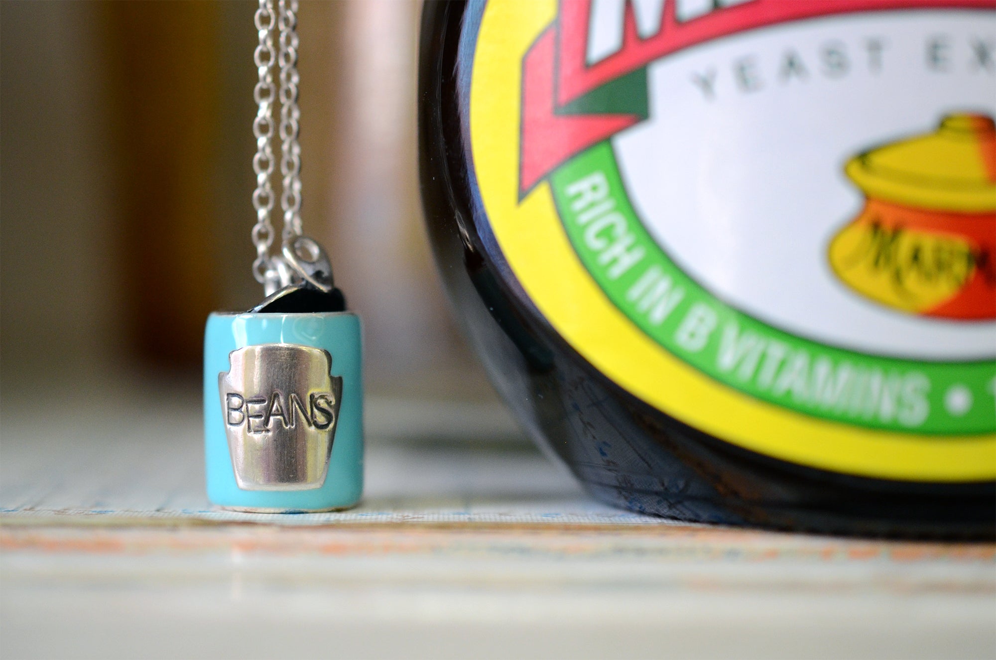 Heidi's Beans Enamel Silver Necklace