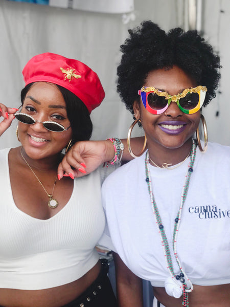 samantha smikle of Nroda Eyewear and Charlese Antoinette anroda eyewear at afropunk 2018 