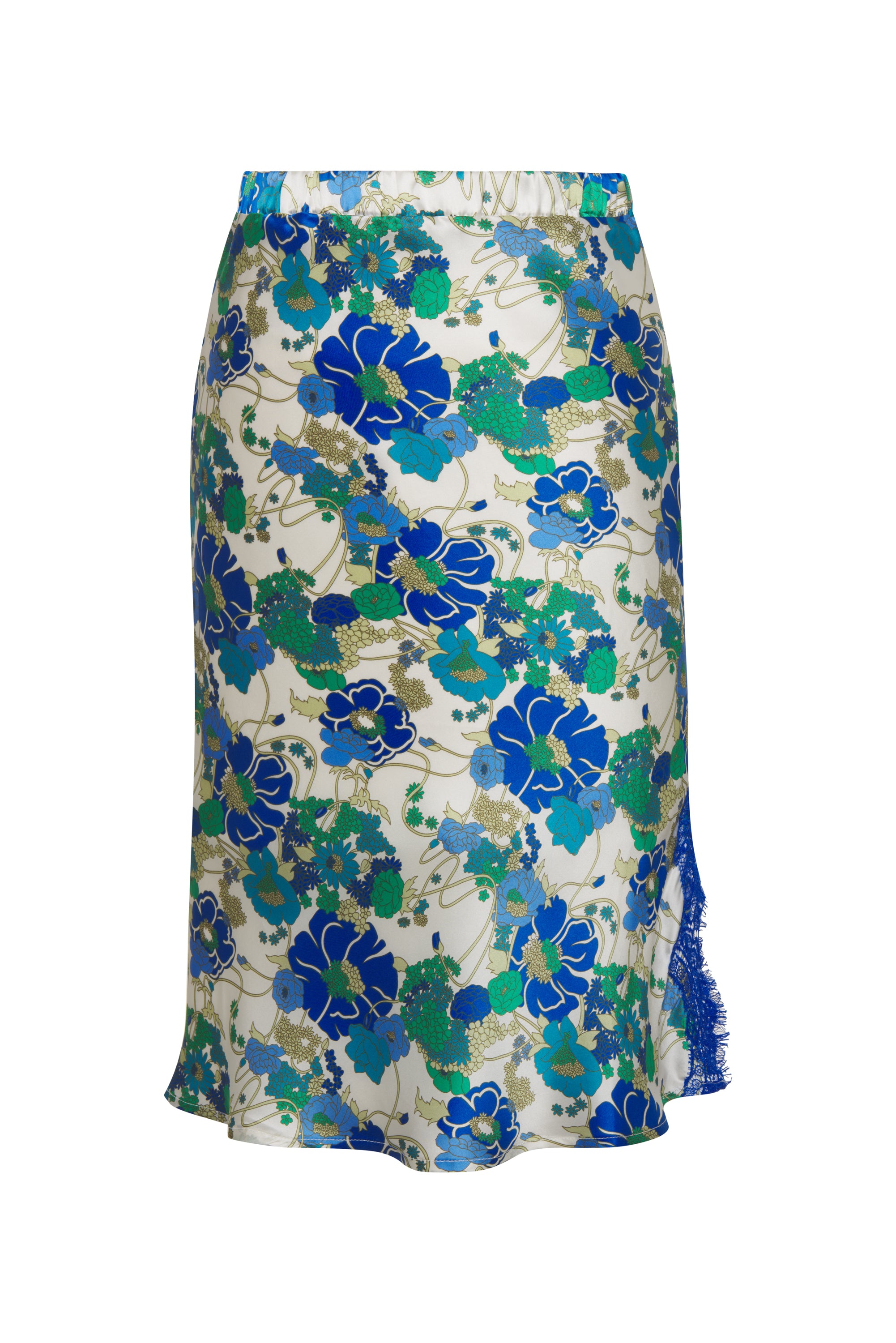 Blue Miami Bloom Bias Skirt