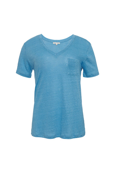 V-Neck Linen Pocket Tee – Gold Hawk Clothing