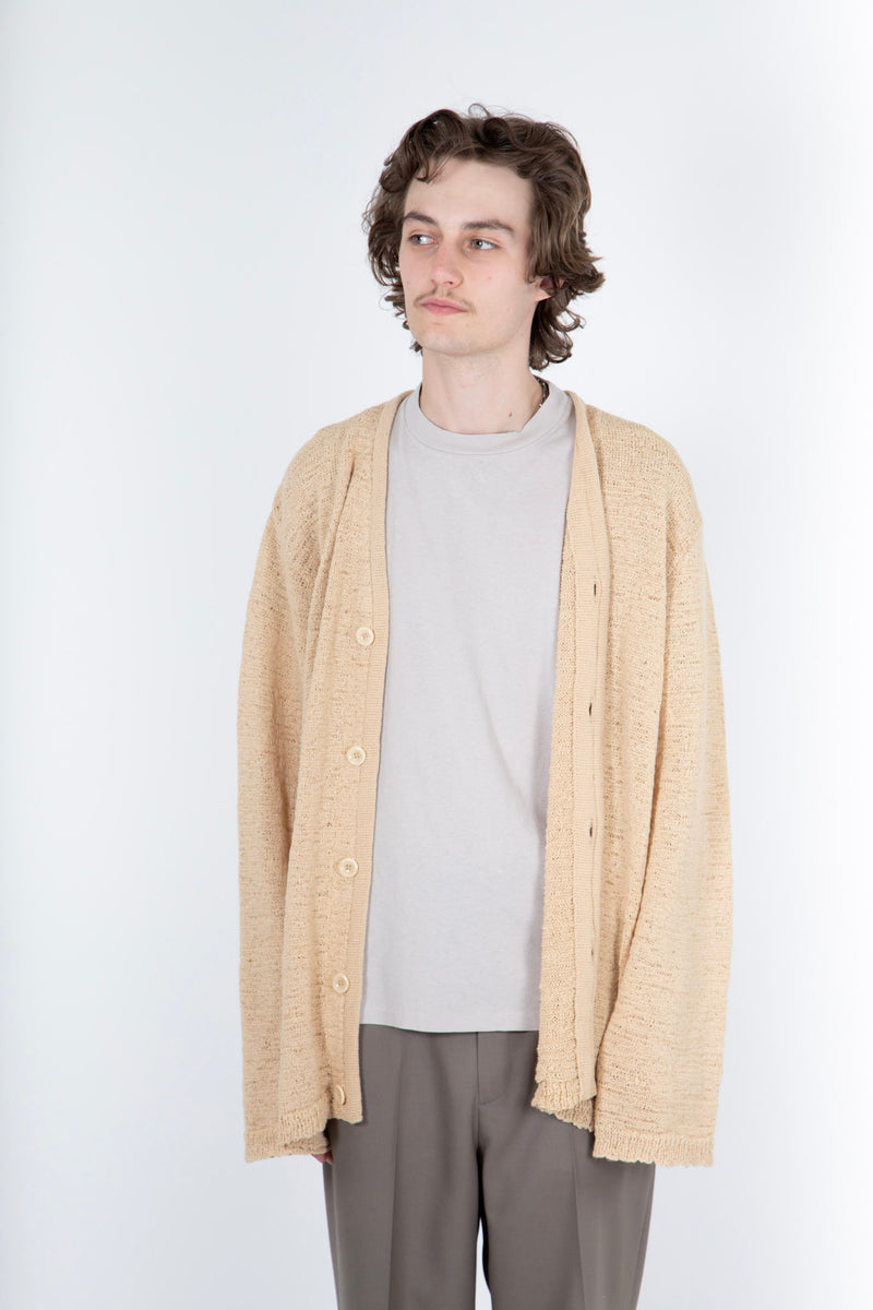 Knit Cardigan Beige Faux Cord – Waanly