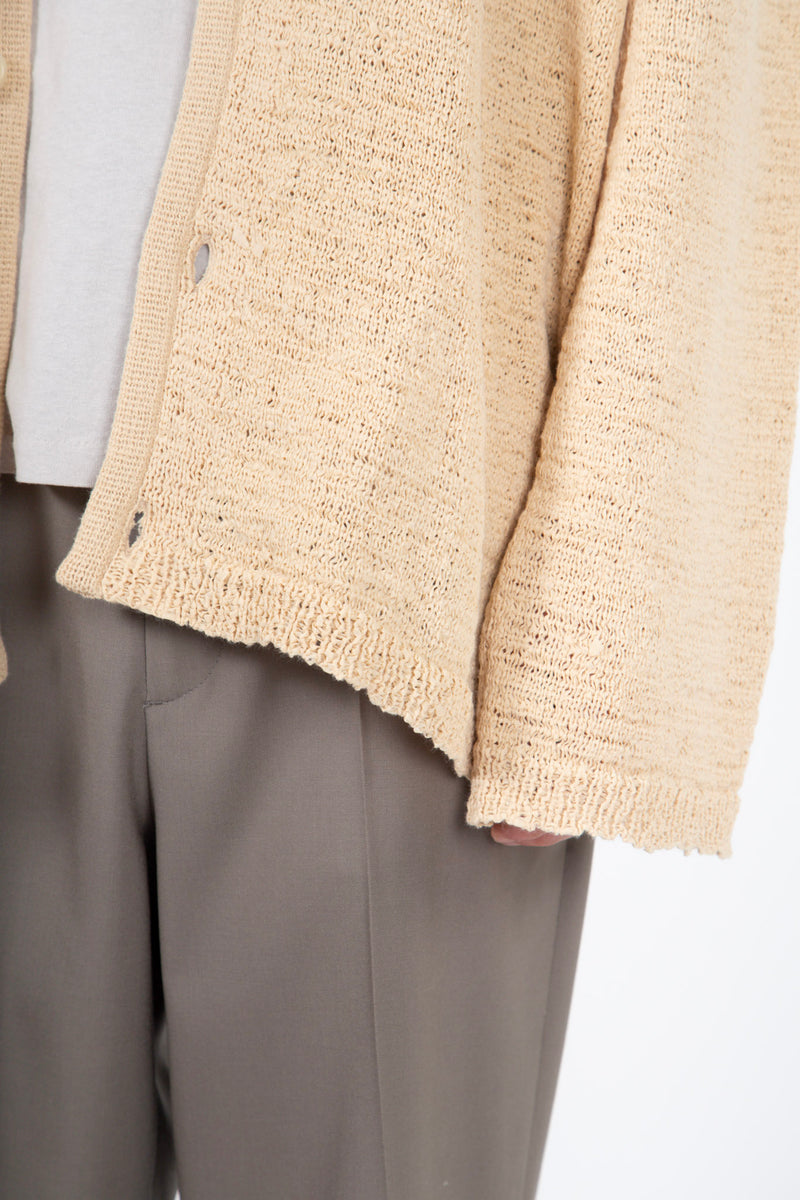 Knit Cardigan Beige Faux Cord – Waanly