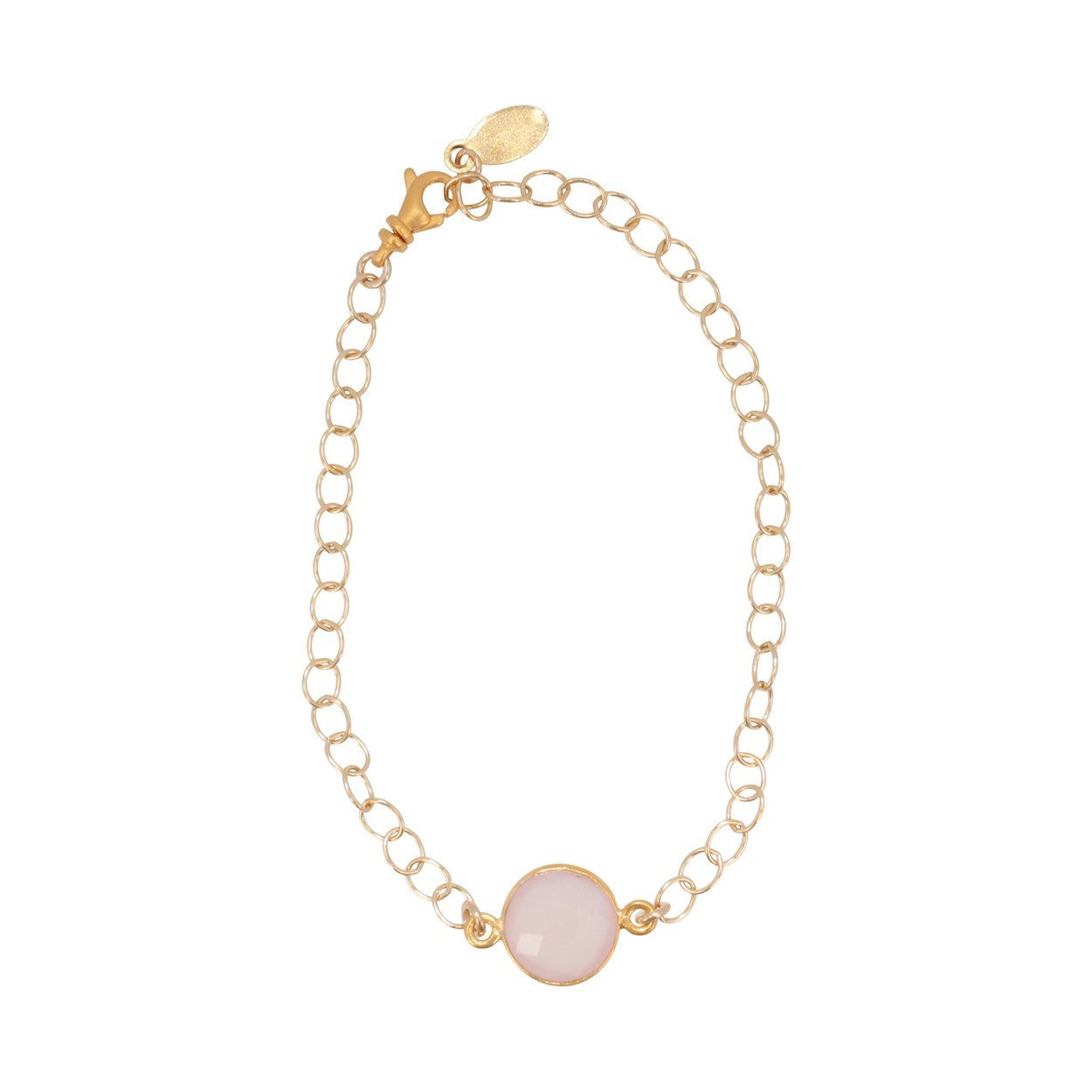 Round Gemstone Bracelet In Yellow Gold Plated Silver - Zoe and Piper