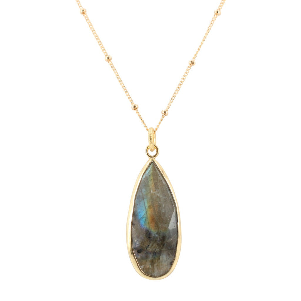 As Seen On Veep - Gold Labradorite Necklace, #6812-yg - Zoe and Piper