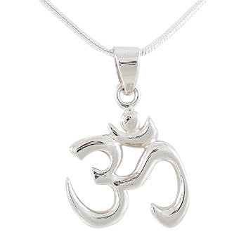 Calligraphy Style Om (Aum) Necklace in Sterling Silver, #8455-ss - Zoe ...