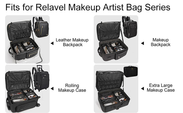 relavel 4 Pack Clear Travel Makeup Bags for Makeup Artists