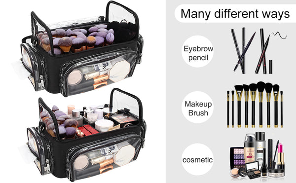 Relavel Clear Extra Large Professional Makeup Artist Brush Case