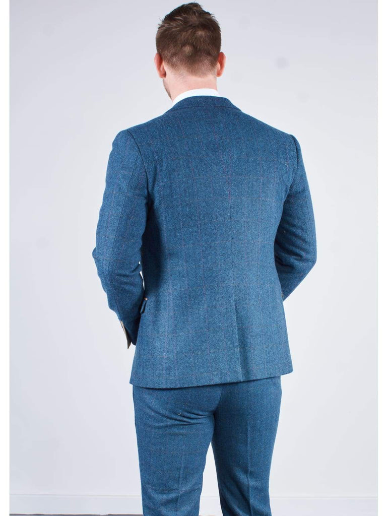 Blue Tweed Wedding Suit Slim Fit Check Dion by Marc Darcy | Marc Darcy ...