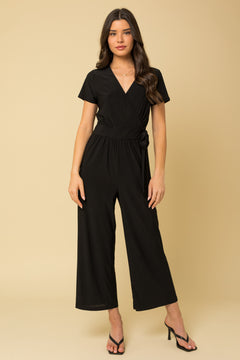 Teresa Cropped Jumpsuit - Black