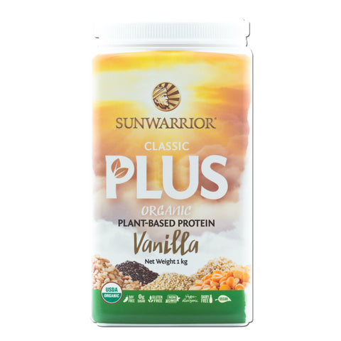 Sun Warrior Classic Plus 1kg Organic Plant Based Protein Vanilla 1kg