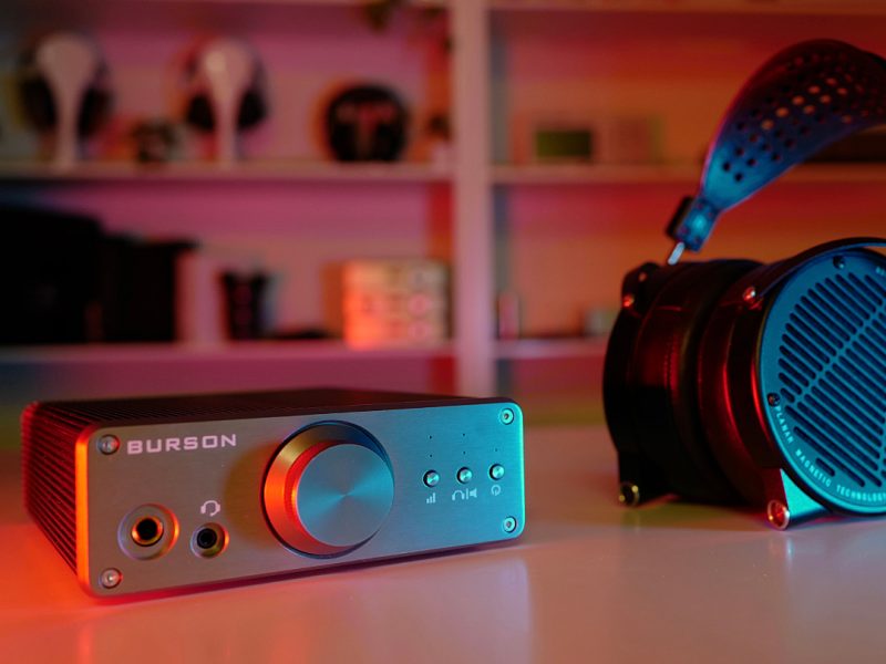 Burson FUNK sitting next to audeze lcd-x headphones