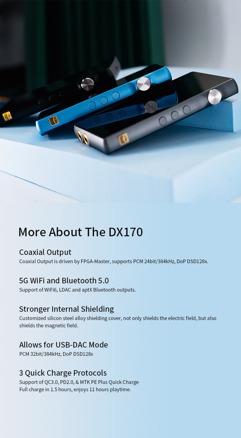 ibasso dx170 with different inputs and outputs