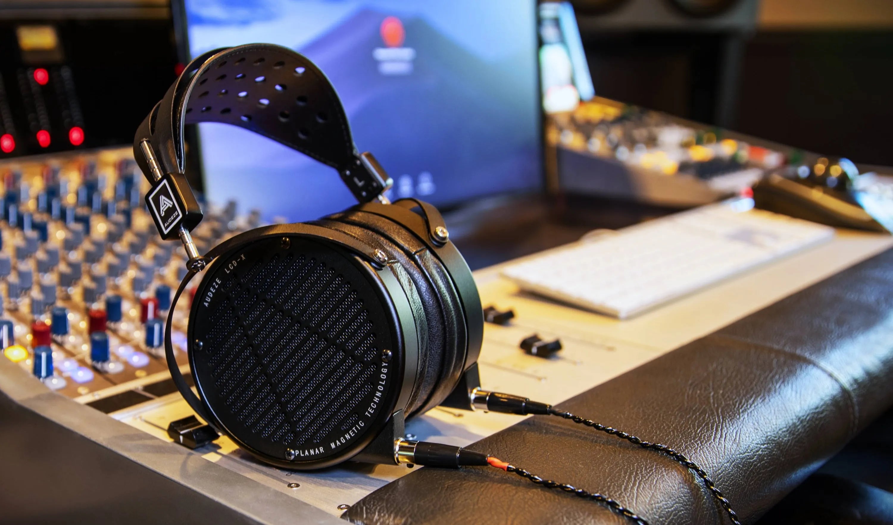 Audeze LCD-X laying down with cable