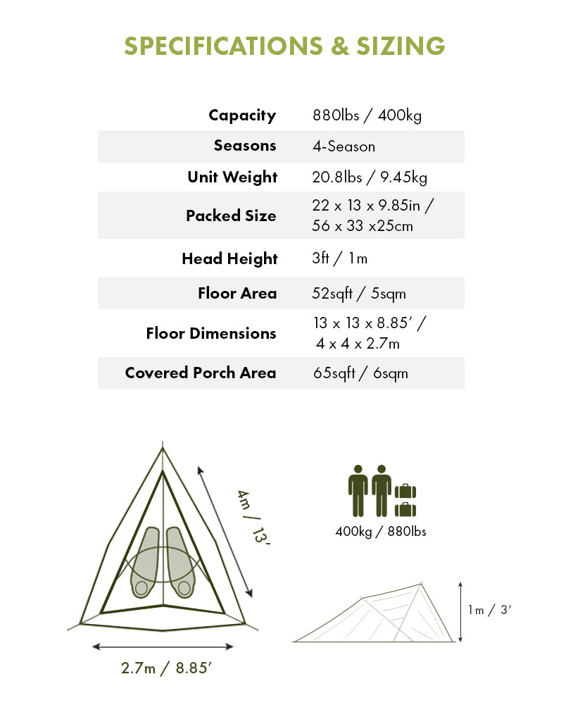 Connect 2-person Tree Tent Specifications