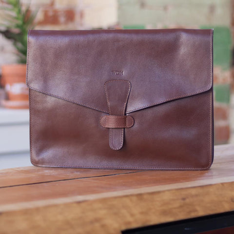 leather document holder Brown - LeColporteur Oiled Brown