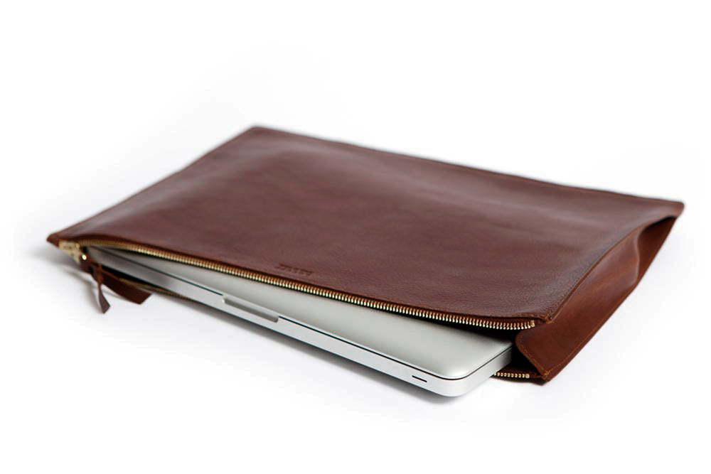 Zipper Document Pouch - Handmade Leather Document Case · Lotuff Leather