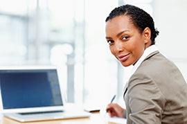 Businesswoman at a computer