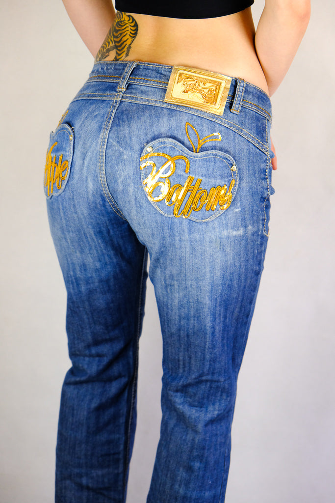 straight leg apple bottoms jeans