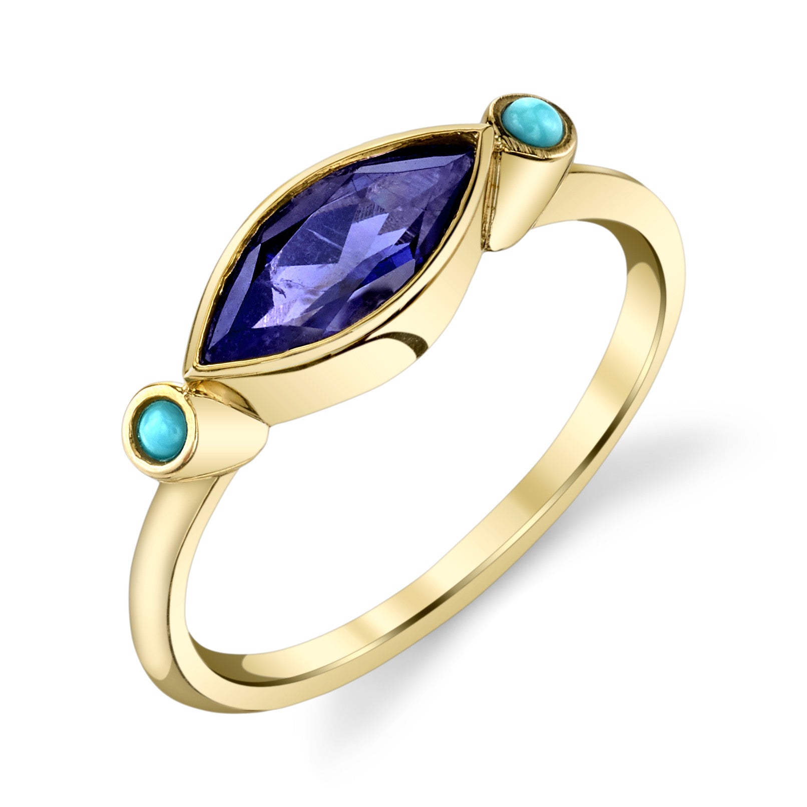 Iolite Turquoise Ring