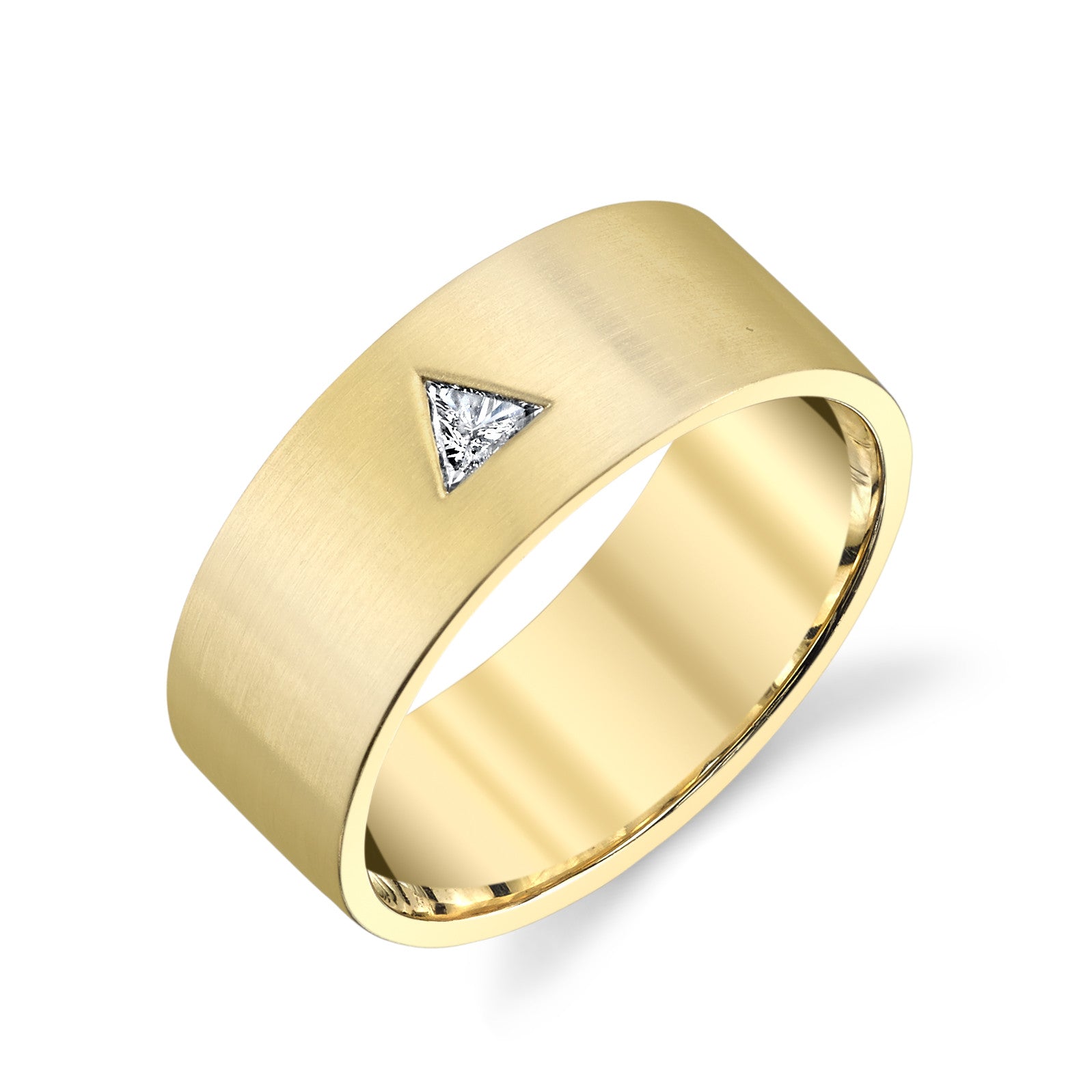 Triangle Diamond Cigar Band Ring