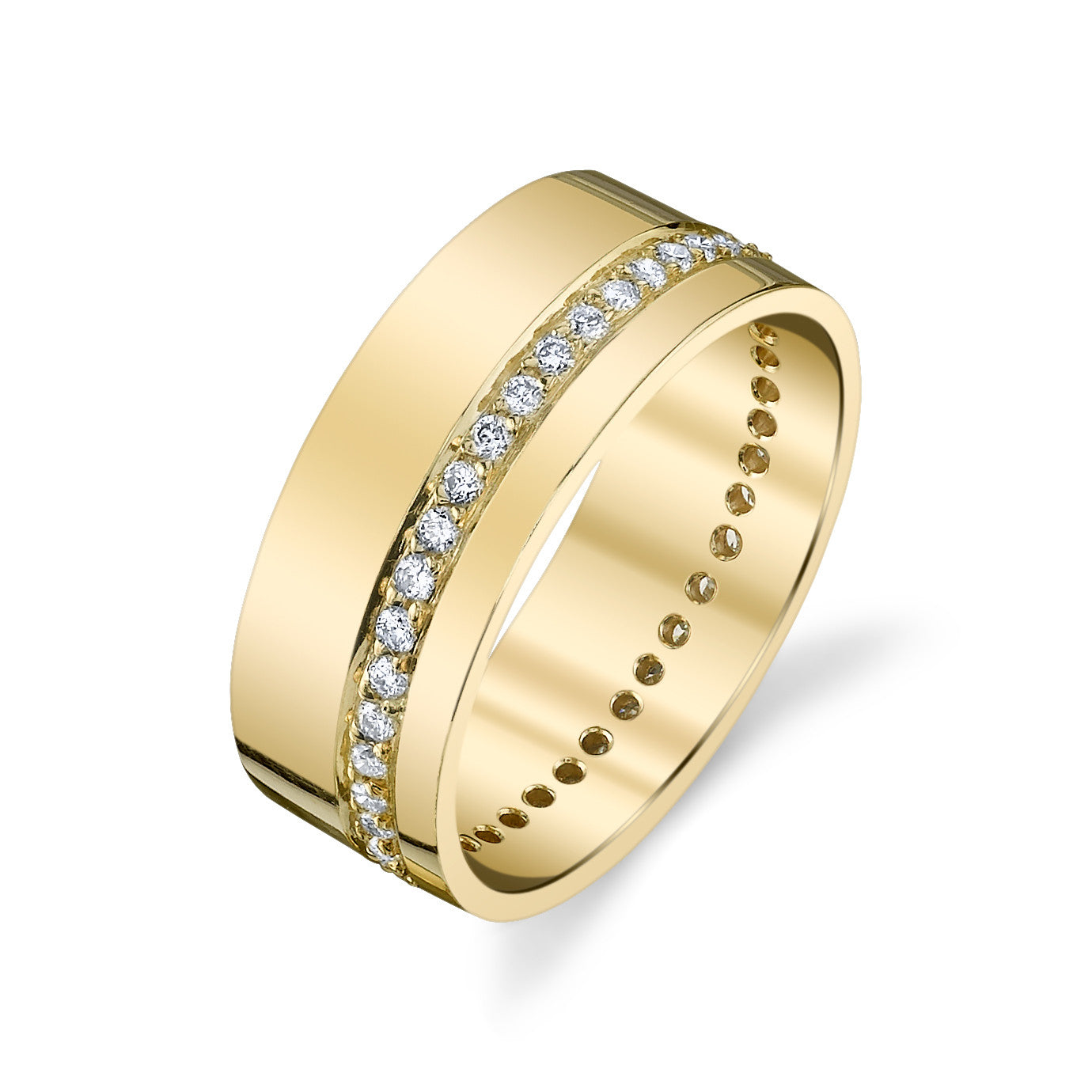 Pave Diamond Cigar Band Ring