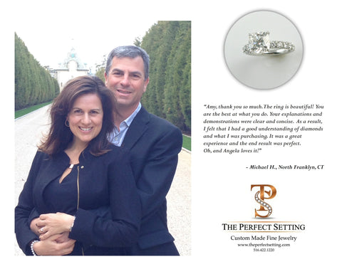 Michael and Angela Cushion Cut diamond Engagement Ring