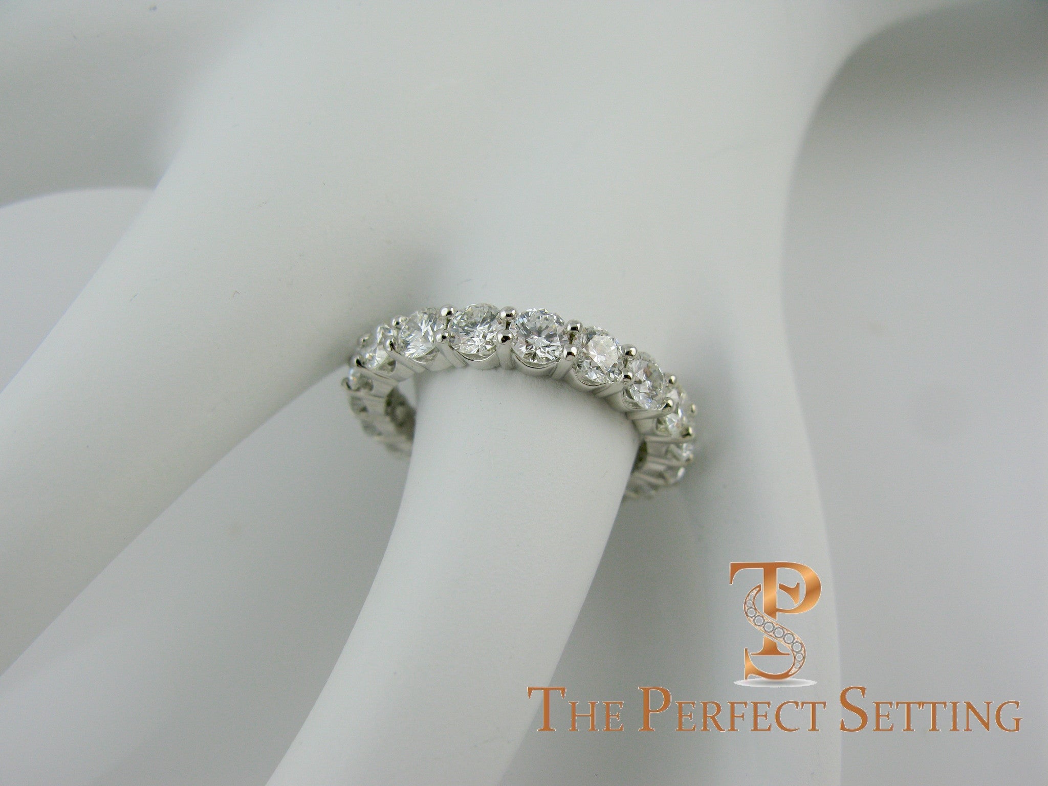 Hearts And Arrows Diamond Eternity Band U Prong Setting 3 21 Ctw The Perfect Setting Inc