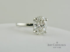 Oval cultured lab diamond custom engagement ring